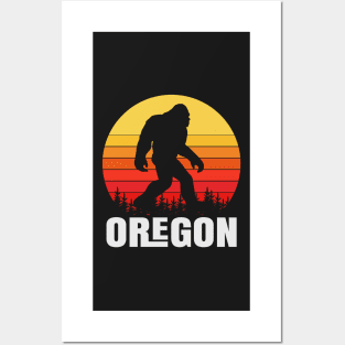 Oregon Bigfoot, Oregon Sasquatch Creature, Cryptid Sunset Posters and Art